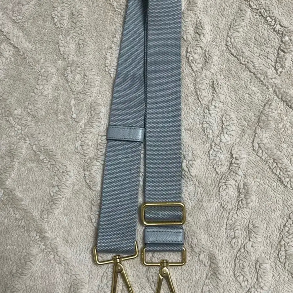 Prada Canapa Gray Adjustable Webbing Strap with Gold Hardware